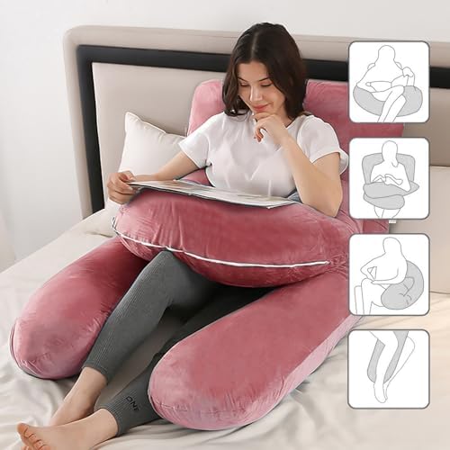 Pregnancy Pillows for Sleeping, 59 Inch U-Shaped Full Body Pillow, Maternity - Image 6