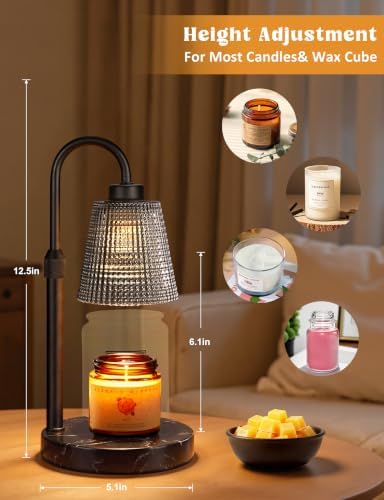 Marble Black Candle Warmer Lamp with Timer Home Decor Gifts for Women - Image 3