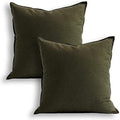Jeanerlor Set of 2 Decorative 26"x26" Cotton Linen Chair Throw Pillow Case Green by Jeanerlor