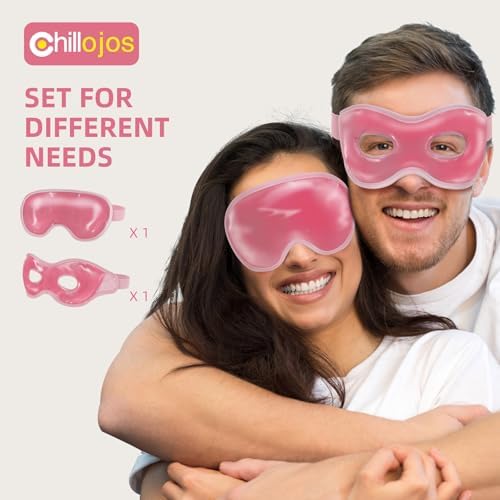 2 Pack Cooling Eye Mask for Puffy Eyes, Reusable Gel Cold Compress Pack for - Image 2