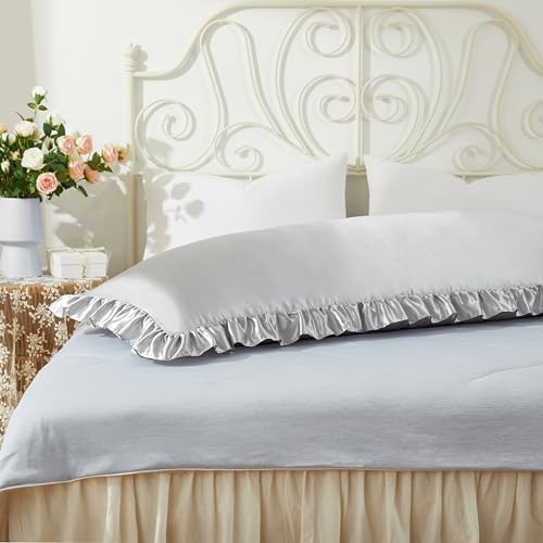 Light Gray Satin Pillowcases Body Pillow - Image 3