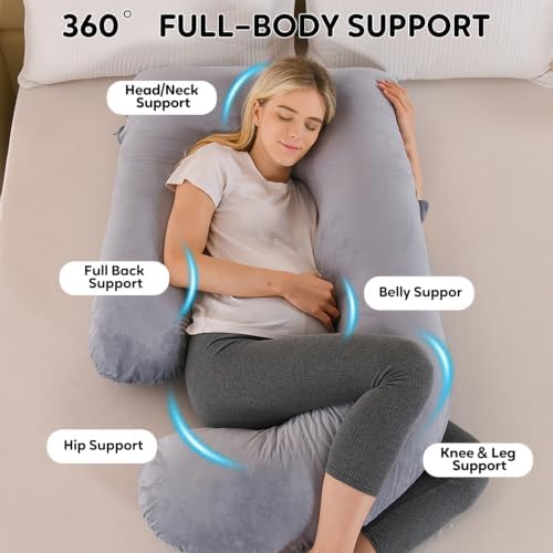 U Shaped Pregnancy Pillow for Sleeping, Maternity Body Pillow for Women - Image 4