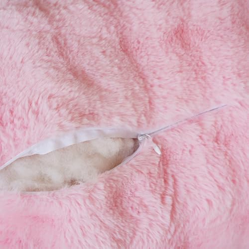 Faux Fur Reading Pillow for Sitting in Bed, Large Backrest Bed Pillow - Image 7