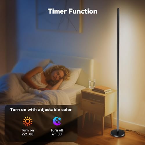 RGB LED Corner Floor Lamp, Music Sync, App Remote, Ambient Lighting - Image 4