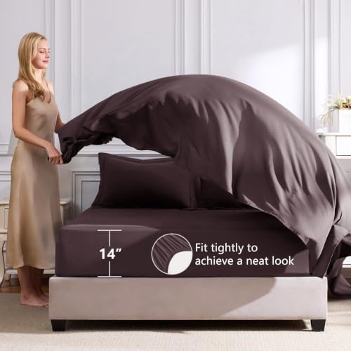 CozyLux Queen Comforter Set 88"x88" Cocoa Powder - Image 5
