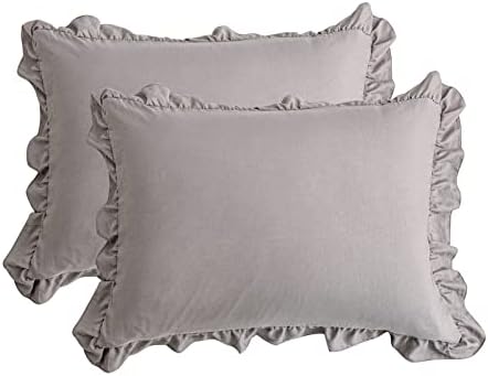 Light Gray Pillowcases King Pillowcases Cute Pillow Cover Gray Ruffled Pillow - Image 4