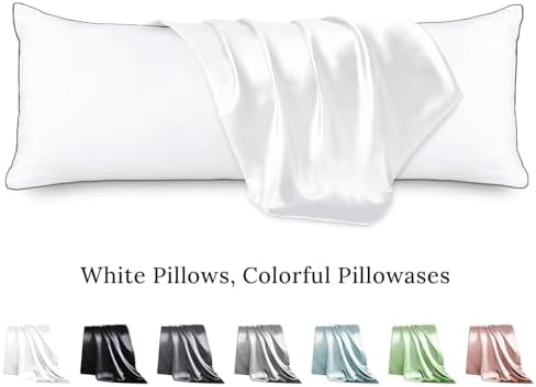 HUXMEYSON Body Pillow with Satin Pillowcase, Body Pillow - Image 2