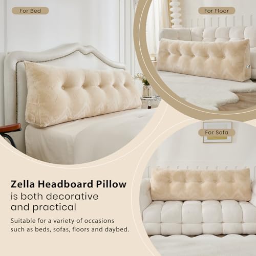 Zelladorra Headboard Pillow Queen, Triangular Wedge Pillow Headboard - Image 5