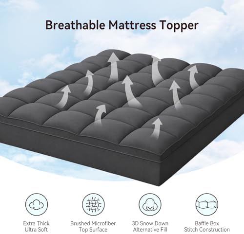 ABENE Twin XL Mattress Topper, Thick Pillow Top Mattress Pad - Image 2