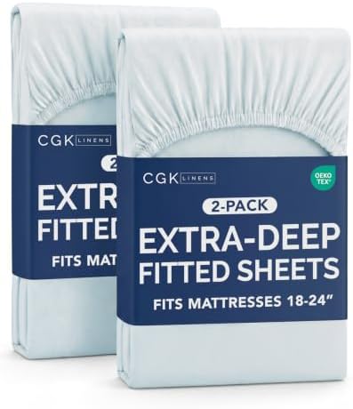 CGK Linens 2 Pack Extra Deep King Fitted Sheets by CGKUnlimited