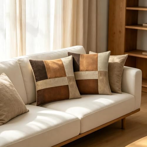 Wabi Sabi Abstract Block Throw Pillow Covers 18x18 Set of 2 - Image 3