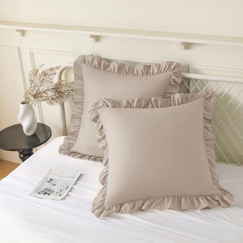 KKJIAF 2 Pack Ruffle Pillow Cases 22x22 Inches by KKJIAF