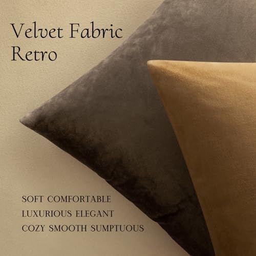 MIULEE 24x24 Inch Pack of 2 Euro Velvet Throw Pillow Covers Chocolate - Image 5
