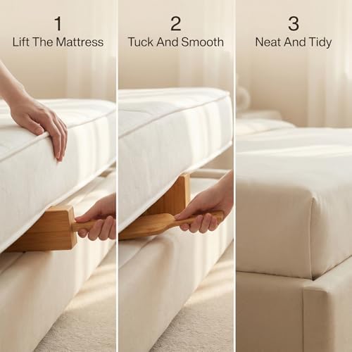 Mattress Lifter Tool for Changing Sheets, Acacia Wood Mattress Lifter Bed Maker - Image 4