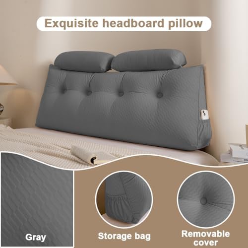 Velvet Triangular Headboard Wedge Pillow - Image 4