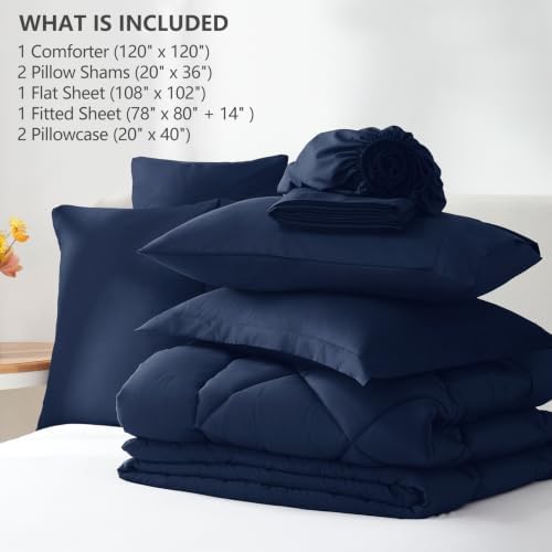 CozyLux Super King Comforter Set 120"x120", 7 Piece - Image 6