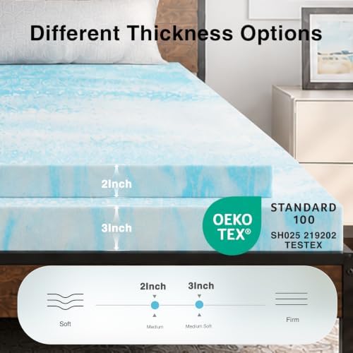Novilla 2 Inch Memory Foam Mattress Topper King, Cooling Gel Infused & Slow - Image 6