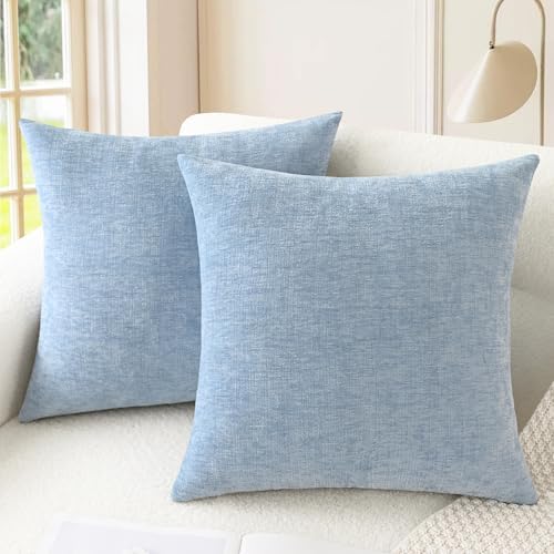 CaliTime Decorative Couch Throw Pillow Covers 18 X 18 Inches Baby Blue by CaliTime