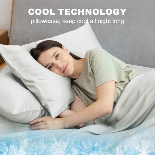 Cooling Pillow Cases Set of 2, Standard Size Cool Pillowcases - Image 7