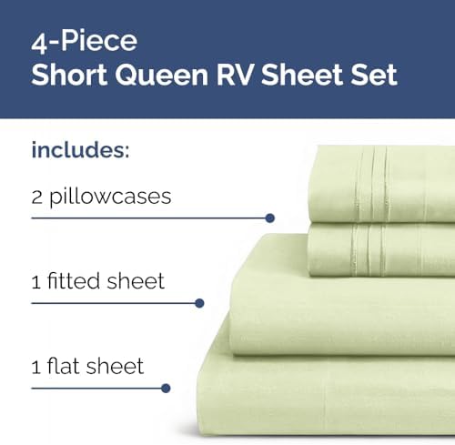 Short Queen Size 4 Piece Bed Sheet Set - Image 2