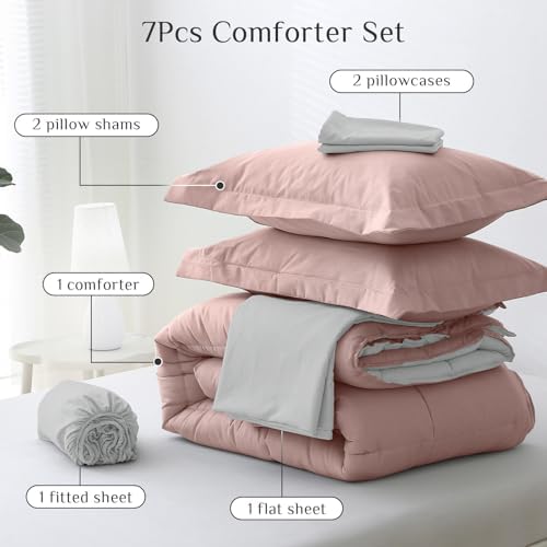 JOLLYVOGUE Queen Comforter Set, Ultra-Soft Bed in a Bag Queen Size 7 Pieces - Image 5