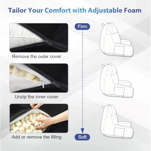 IPYNBAP Back Pillow for Bed Sitting up, Reading Pillow, 20 Inch - Image 4