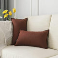 Jeanerlor Natural Cotton Linen Green Decorative 12"x20" Throw Pillow Case by Jeanerlor