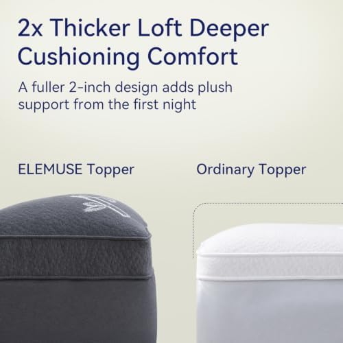 ELEMUSE Queen Size Bamboo Viscose Mattress Topper, Thick Pillow Top Pad - Image 3
