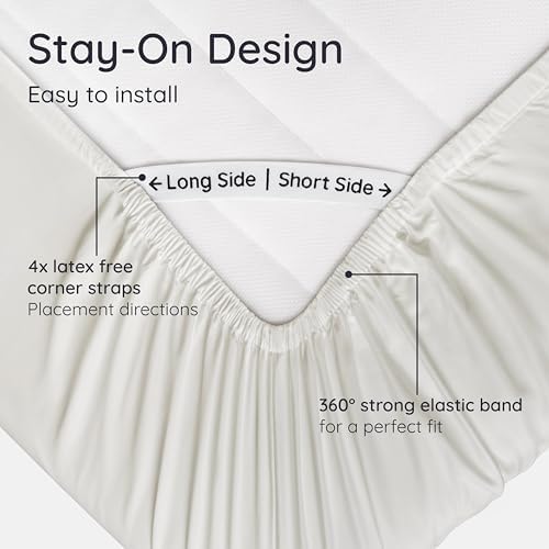 Bambaw 100% Viscose Derived from Bamboo Sheets Twin Size, Cooling Fitted Sheet - Image 6