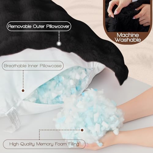 YZ HOME Faux Fur Fluffy Body Pillow - Image 3