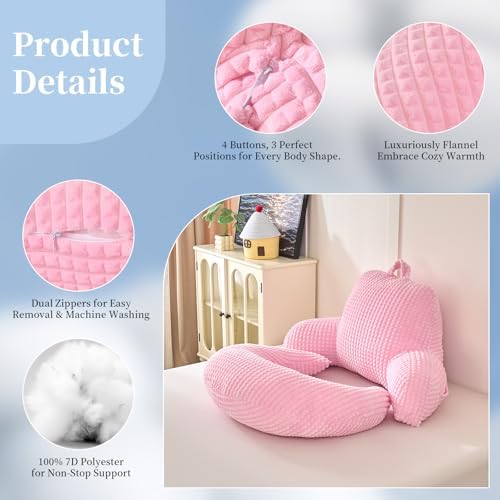 19" Reading Pillow for Bed, U Shaped Arm & Elbow Support - Image 6