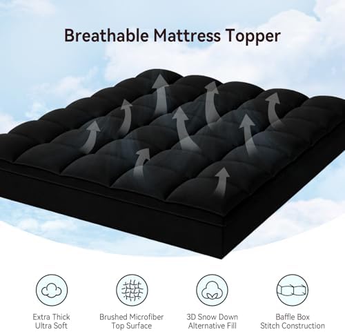 ABENE King Mattress Topper, Thick Pillow Top Mattress Pad - Image 2