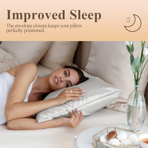 Silk Like Satin Pillowcase Cal King Size, 2 Pack, 20x40 Inches - Image 5
