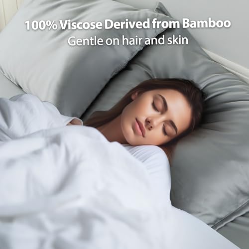 2 Pack Cooling Pillow Cases, Viscose Derived from Bamboo Pillow Protectors - Image 6