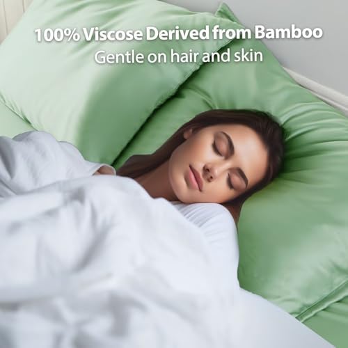 4 Pack Cooling Pillow Cases, Viscose Derived from Bamboo Pillow Protectors - Image 4