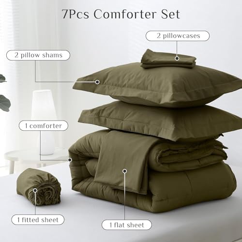 JOLLYVOGUE Full Comforter Set, Ultra-Soft Bed in a Bag Full Size 7 Pieces - Image 5