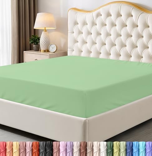 Queen Fitted Sheet, Ultra Soft Fits Up to 15 Inch Deep Pocket by UTOPIABEDDING