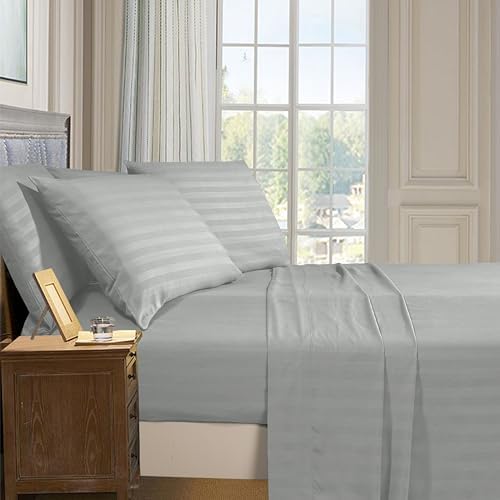 Elegant Comfort 4-Piece Damask Stripe Sheet Set - Image 2
