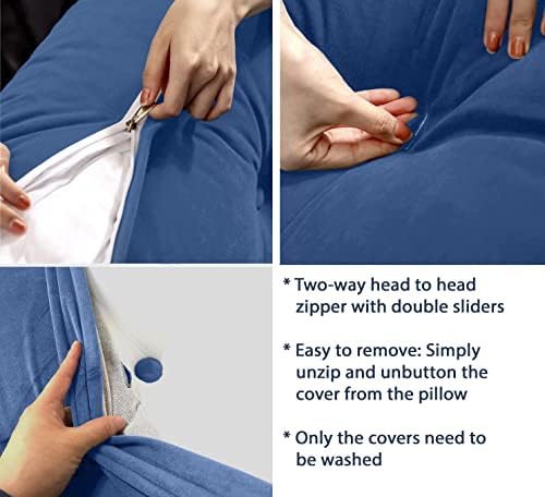 Peachwell Handmade Headboard Pillow-King Size Wedge Support Large Bolster - Image 7