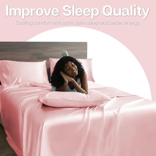 MR&HM Satin Pillowcase 2 Pack, Standard Size 20"x26", Light Pink - Image 4