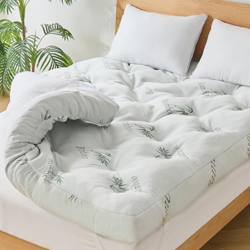 WhatsBedding 4 inch Bamboo Memory Foam Mattress Topper by WhatsBedding