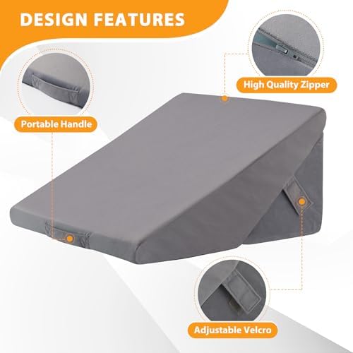 Ruqmuis Wedge Pillow Set for After Surgery, Adjustable 9&12 Inch Bed Wedge - Image 5