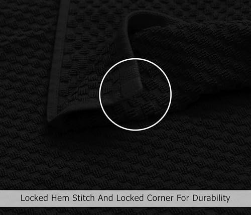 COTTON CRAFT Euro Spa Waffle Weave Bath Sheet - Set of 2 Black Towel Sheets - Image 4