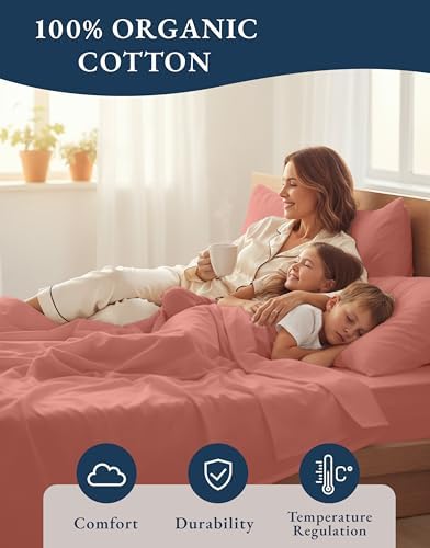 LANE LINEN Twin Sheets 100% Organic Cotton Percale Cooling Soft - Image 6