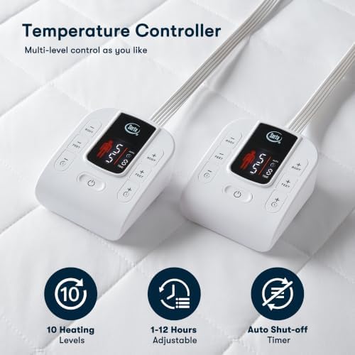 Serta Multi-Zone Heated Mattress Pad Dual Zone Body & Foot King - Image 4