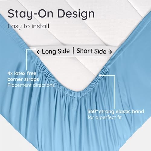 Bambaw 100% Viscose Derived from Bamboo Queen Fitted Sheet - Image 6