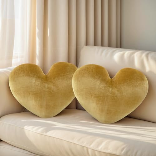 16 Inch Heart Pillow Cute Soft Decorative Throw Pillows, Heart Shaped Fluffy by Nmkopzy