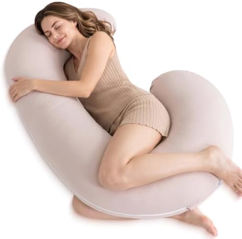 QUEEN ROSE Cooling Body Pillow, C Shaped Full Body Pillow by QUEENROSE