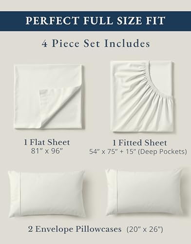 LANE LINEN Full Bed Sheet Set 100% Organic Cotton Percale - Image 4
