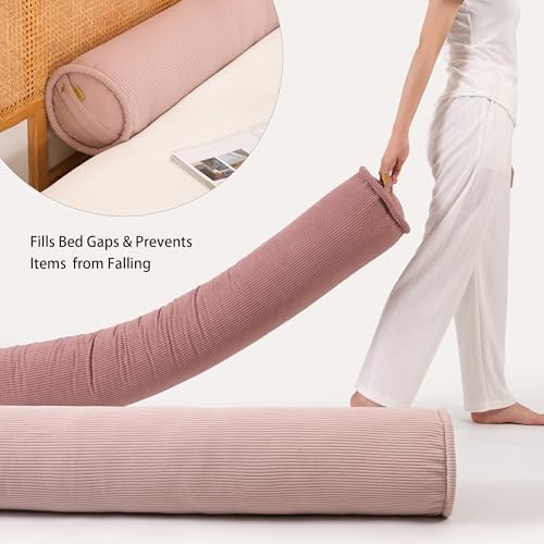 Corduroy Body Pillow, Large Round Bolster Roll Pillow - Image 5